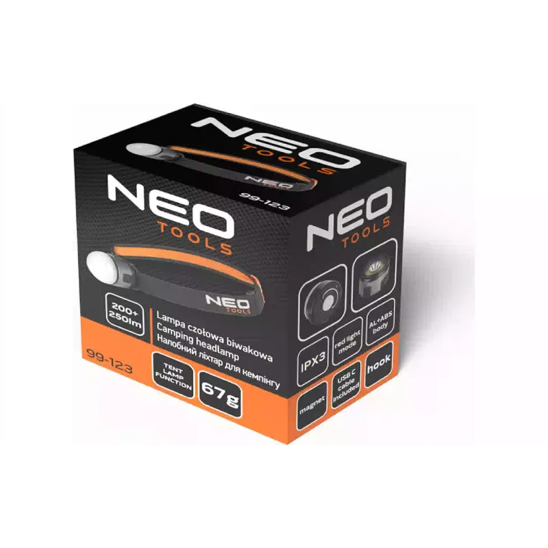 مصباح رأس قابل لإعادة الشحن Neo Tools (99-123)