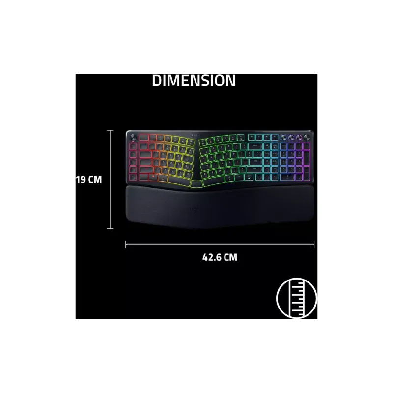 Membrane keyboard Razer Pro Type Ergo (RZ03-05440100-R3M1), Black