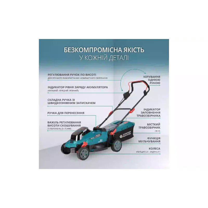 Набір для догляду за газоном Konner&Sohnen (KS 33LM-BCT20V-SET)