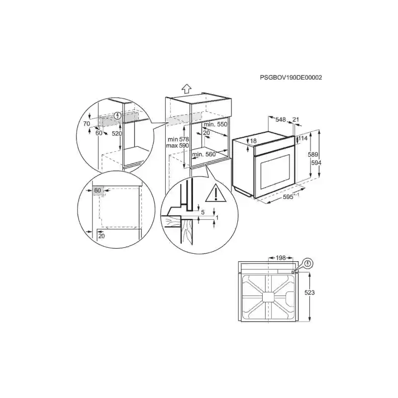 Horno Electrolux, Black (EOH4P0PK)