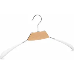 Вішалка для одягу Ardesto (ARHC2801WC), 43 см, метал/ПВХ/дерево, White