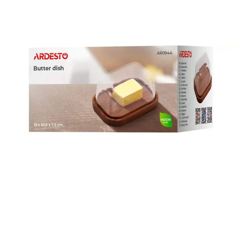 Butter can Ardesto Midori (AR0944), 15 x 10.8 x 7.5 cm, Transparent
