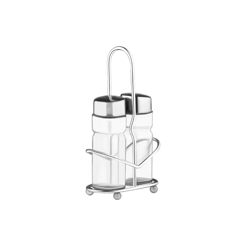 Conjunto de saleiro e pimenteiro em suporte Ardesto Gemini, Transparent (AR0941)