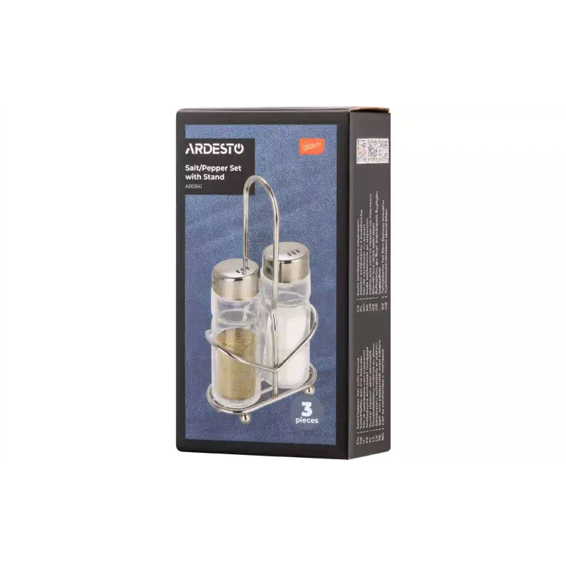 Salt and pepper set on a stand Ardesto Gemini (AR0941), Transparent