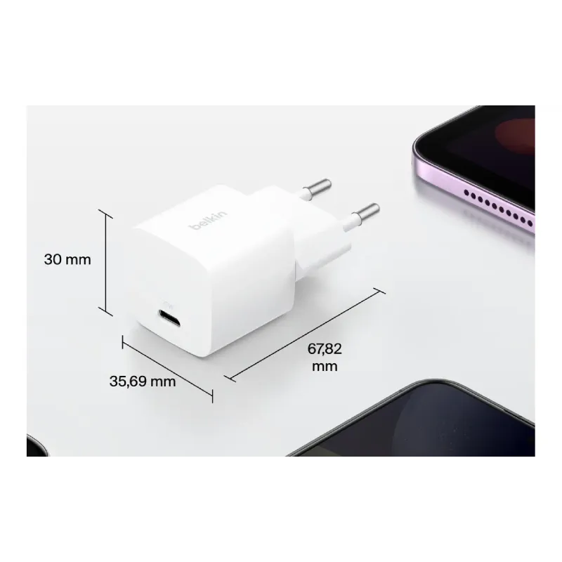 Зарядний пристрій Belkin (WCA012KQ1MWH-B6), 25 Вт, White
