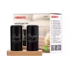 Набор для соли и перца на подставке Ardesto Midori, 8.5 см, керамика/бамбук, 3 шт (AR0965)