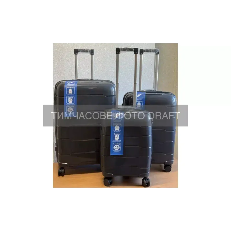 A set of suitcases 2E  M6910 (2E-PP-M6910-SET3-BK), L+M+S, Black