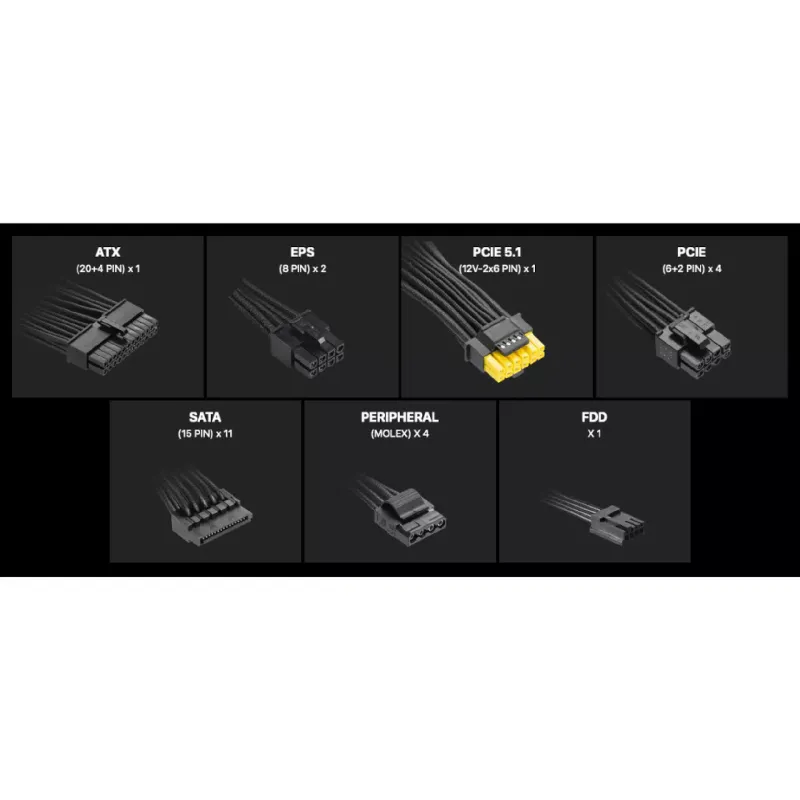Блок живлення MSI (A850PL PRO PCIE5), ATX, 850 Вт