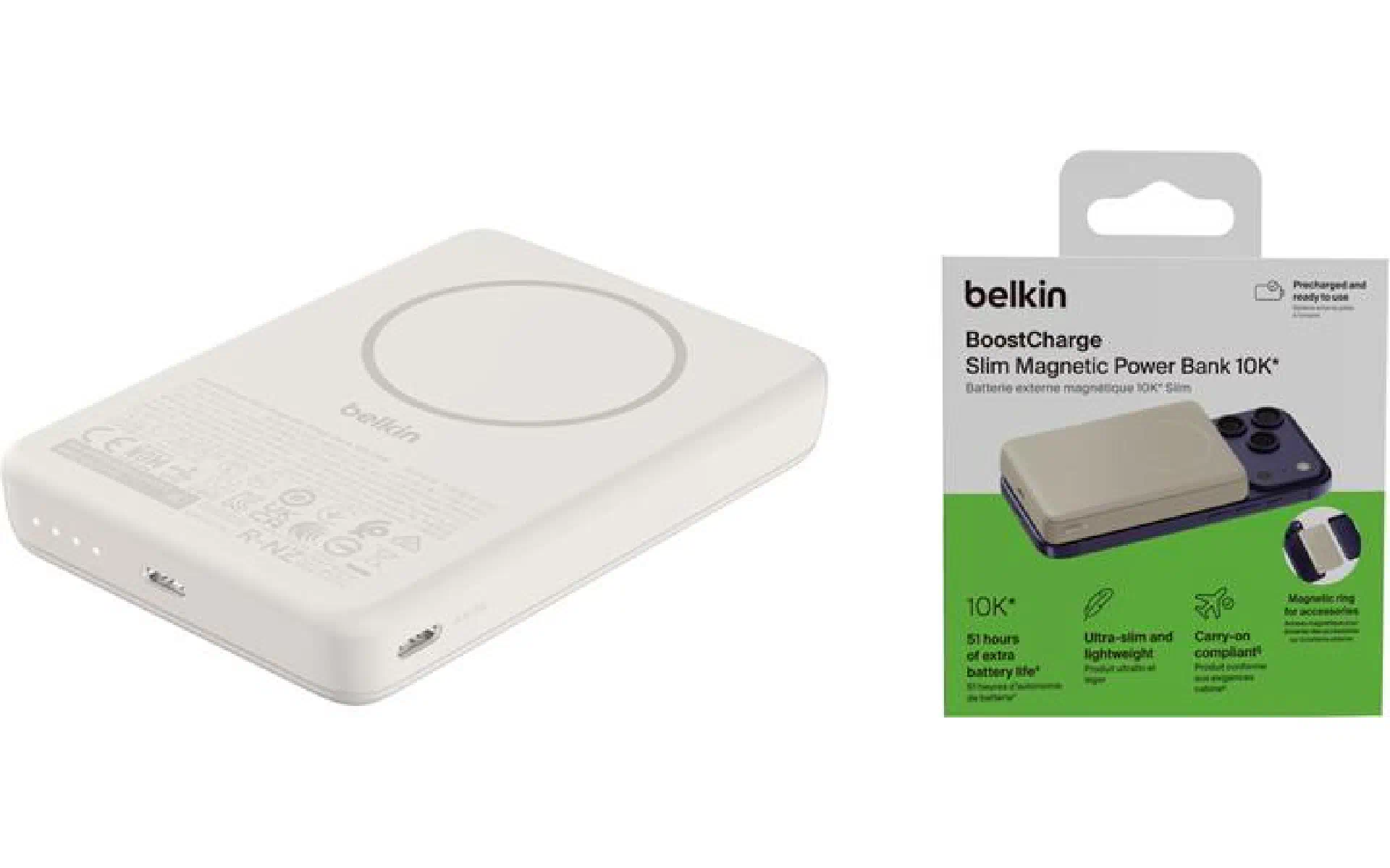 Banco de poder Belkin Slim Magnetic Wireless 10000 mAh (BPD017HQSA) Banco de poder Belkin Slim Magnetic Wireless 10000 mAh (BPD017HQSA)