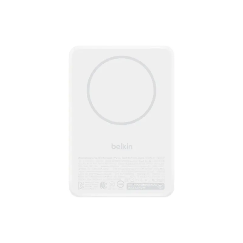 Banco de poder Belkin Qi2 Magnetic Wireless 10000 mAh, White (BPD016HQWH)