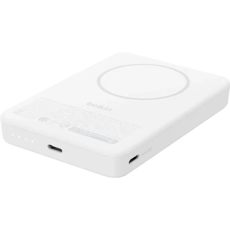 Banco de poder Belkin Qi2 Magnetic Wireless 10000 mAh, White (BPD016HQWH)