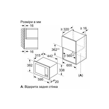 Forno de micro-ondas embutido Bosch, Black (BFL623MC3)