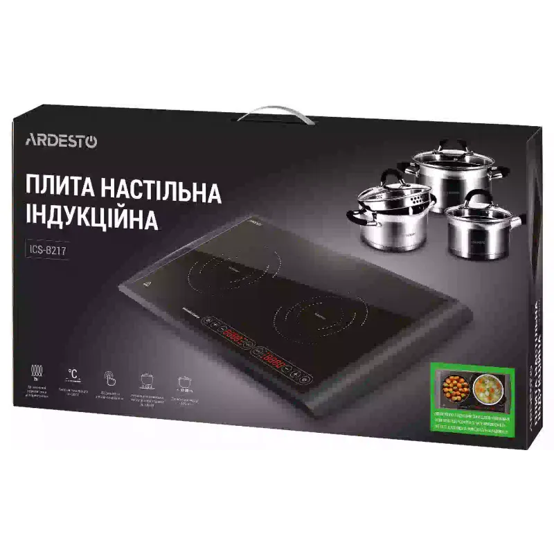 Indukcijski električni štedilnik Ardesto, Black (ICS-B217)