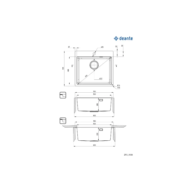 Küchenspüle Deante (ZPO_010B)