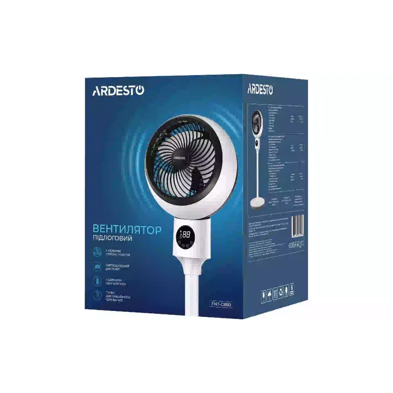 Ventilador de chão Ardesto, White (FNT-C880)
