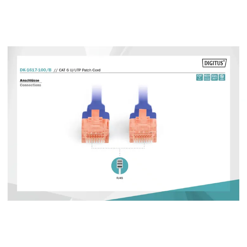 Patch cord Digitus  Blue (DK-1617-100/B)