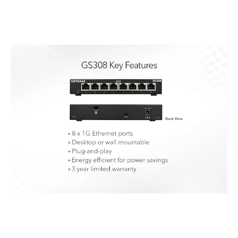 يُحوّل Netgear (GS308-300PES)