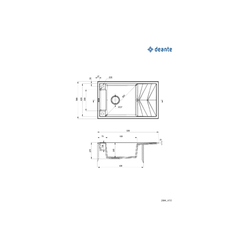 Kuhinjsko korito Deante Magnetic, Alabaster (ZRM_A113)