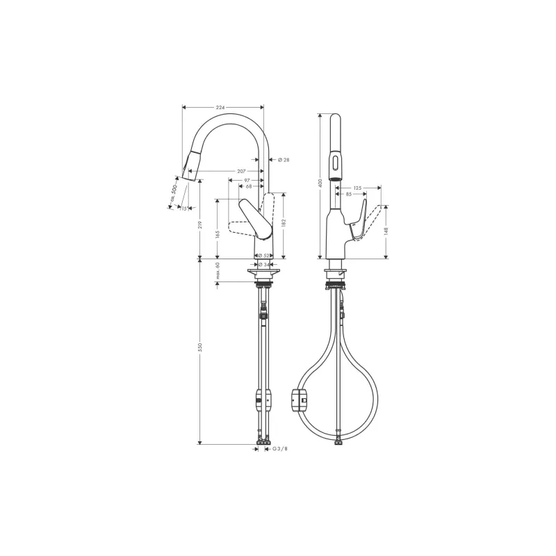 Змішувач для кухні Hansgrohe KM220 (71800000)