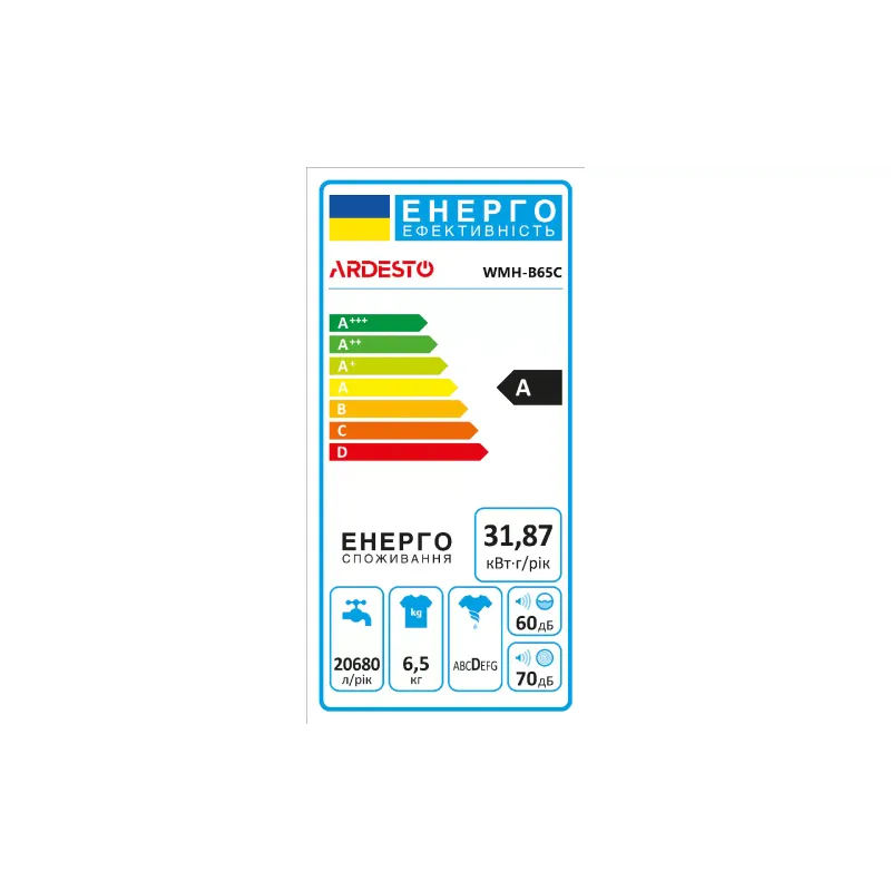 Пералня Ardesto, White (WMH-B65C)