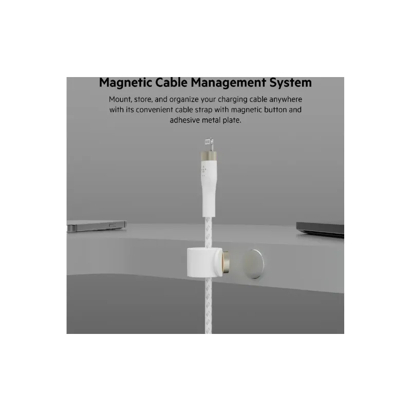 كابل الشحن والمزامنة Belkin USB-C - Lightning, White (CAA011BT1MWH)