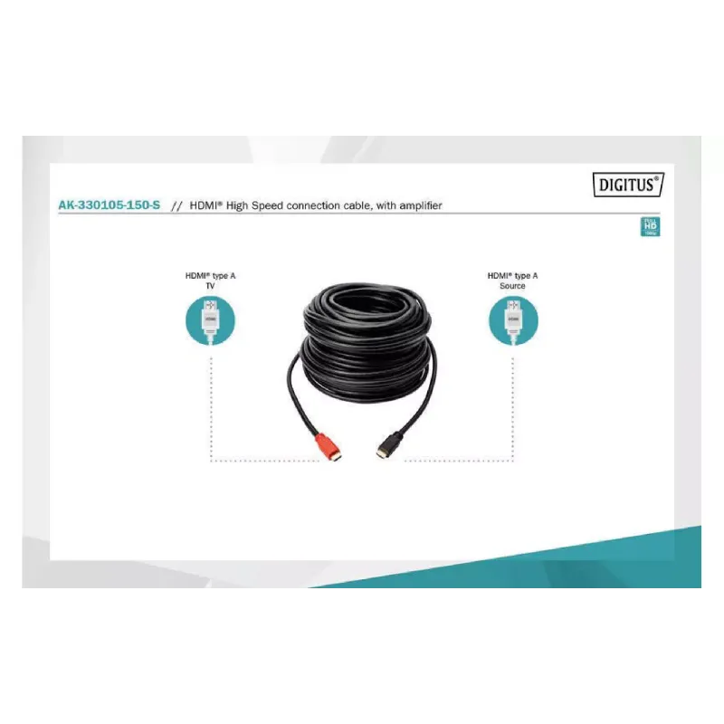 Кабель Digitus, Black (AK-330105-150-S)