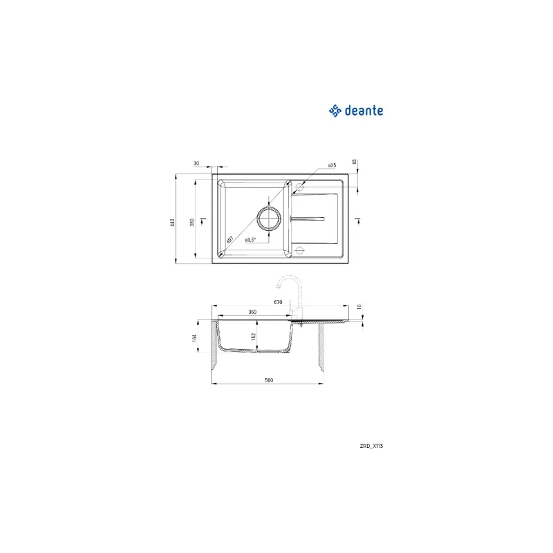 حوض المطبخ Deante (ZRD_2113)
