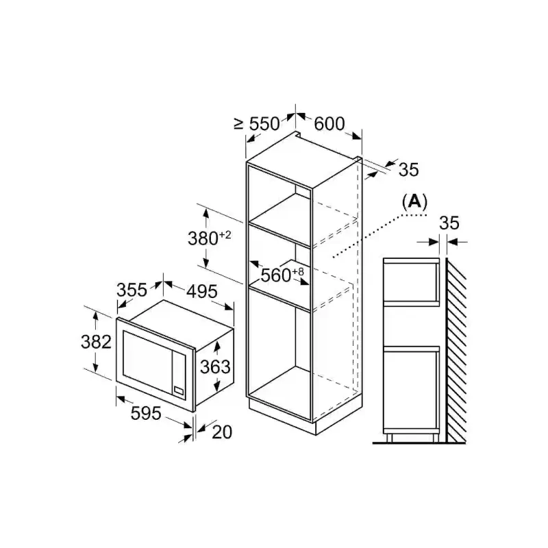 Мікрохвильова піч Bosch (BEL653MS3), 25 л, Stainless steel