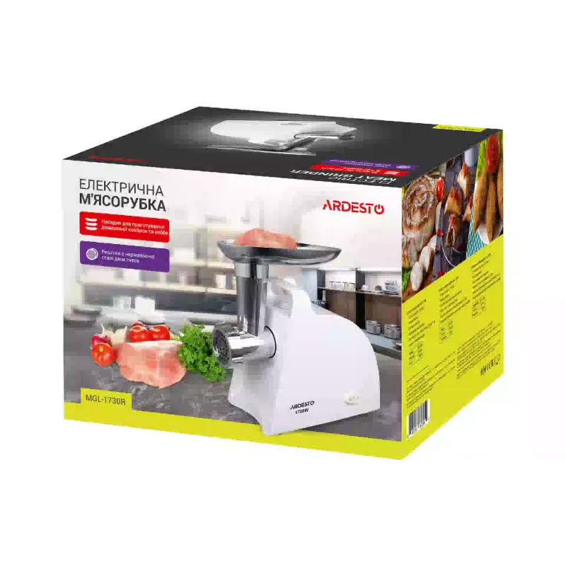 Μηχανή κοπής κιμά Ardesto, White (MGL-1730R)
