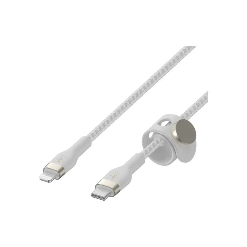 كابل الشحن والمزامنة Belkin USB-C - Lightning, White (CAA011BT1MWH)