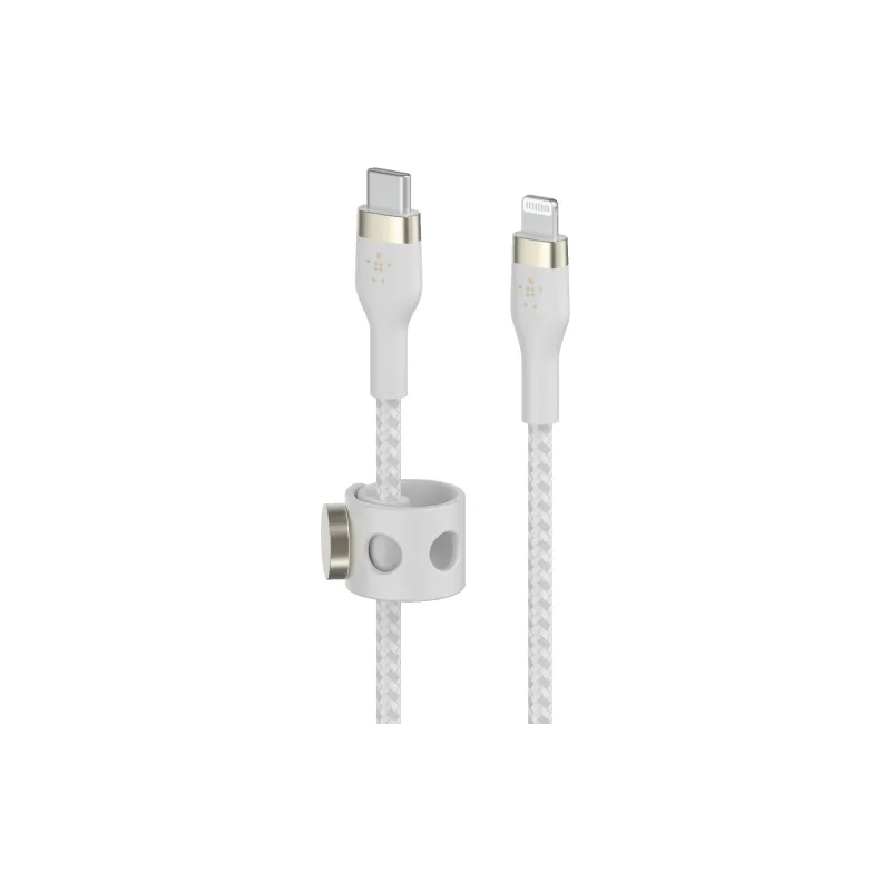 كابل الشحن والمزامنة Belkin USB-C - Lightning, White (CAA011BT1MWH)