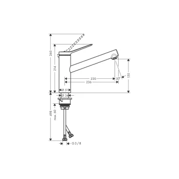 Змішувач для кухні Hansgrohe, Black (74802670)