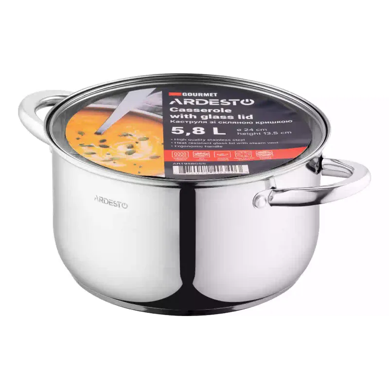 قدر مع غطاء Ardesto Gemini Gourmet, Stainless steel (AR1958GSS)