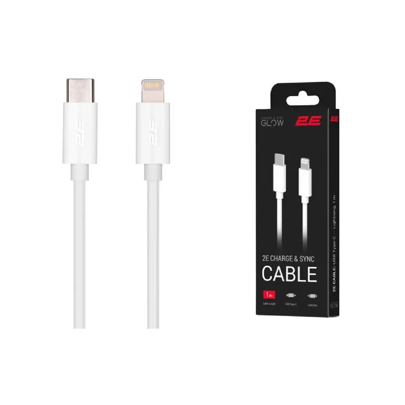 Кабель зарядки и синхронизации 2E USB-C - Lightning, 1 м (2E-CCCL-WH)