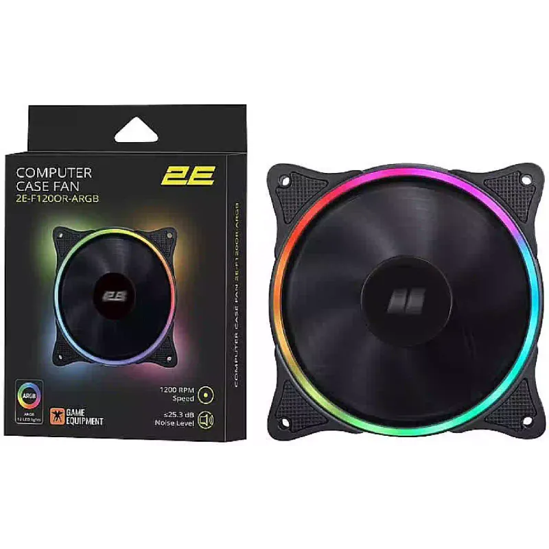 مروحة العلبة 2E, Black (2E-F120OR-ARGB)