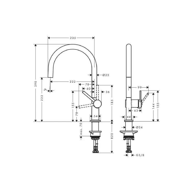 Küchenarmatur Hansgrohe, Black (72804670)