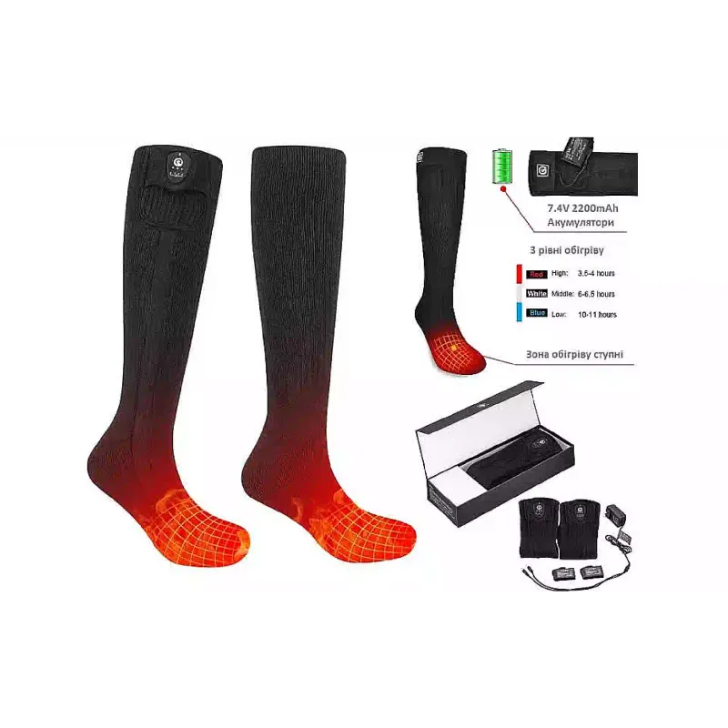 Отопляеми чорапи 2E, Black (2E-HSRCPM-BK)