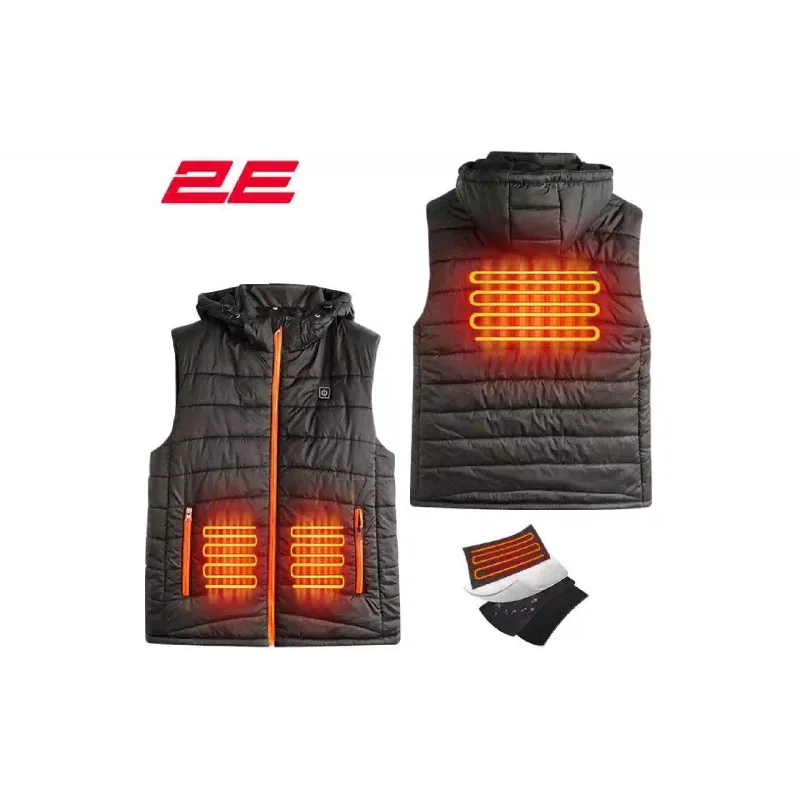 Colete aquecido com capuz 2E, Black (2E-HVHPPXXL-BK)