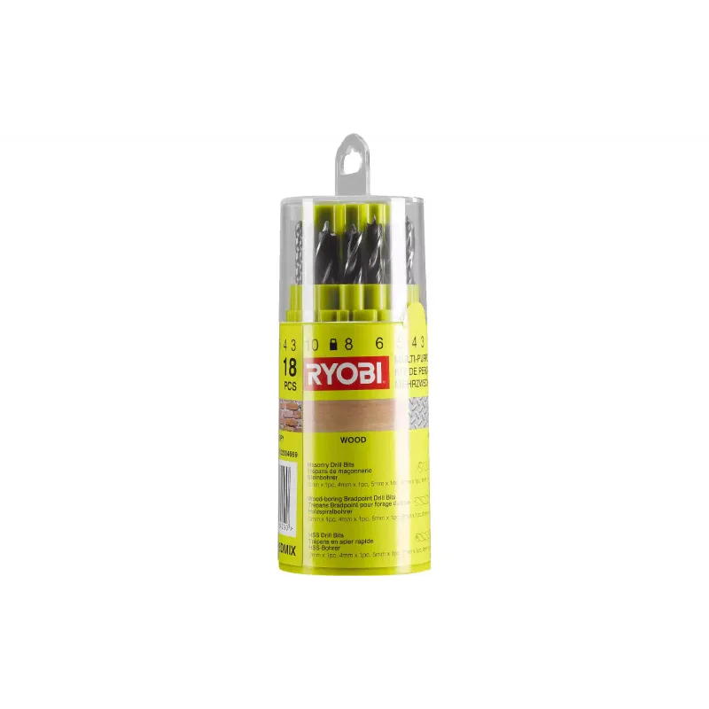 Набір свердел Ryobi RAK18DMIX (5132004669), 18 шт