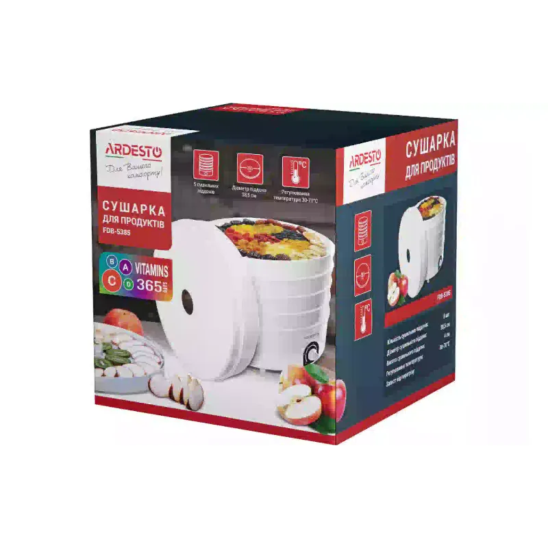 Στεγνωτήριο για λαχανικά και φρούτα Ardesto, White (FDB-5385)