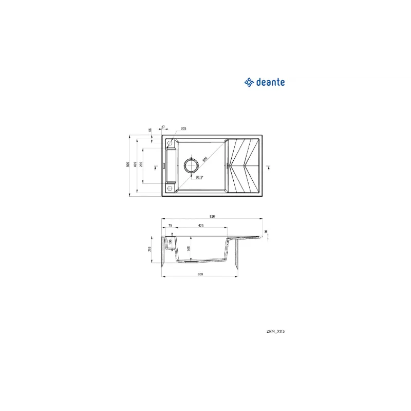 Νιπτήρας κουζίνας Deante Magnetic, Metal Graphite (ZRM_G113)
