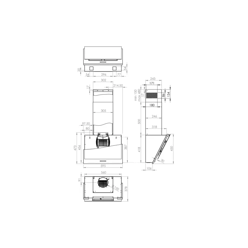 غطاء الشفاط Gorenje, White (WHI6SYW)