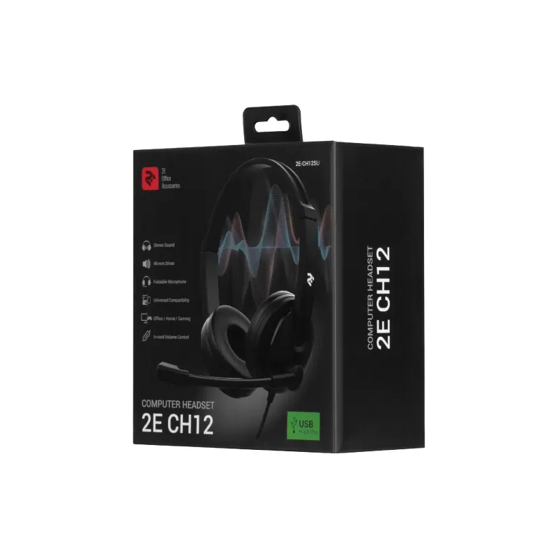 Fone de ouvido 2E CH12, Black (2E-CH12SU)