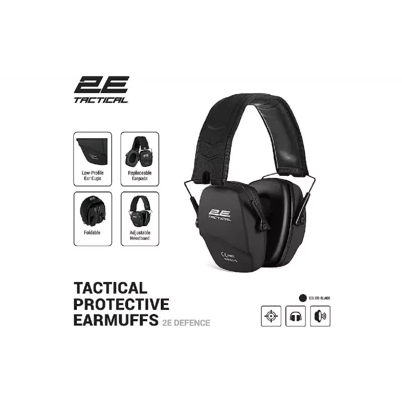 Taktične slušalke 2E, Black (2E-TPE016BK)