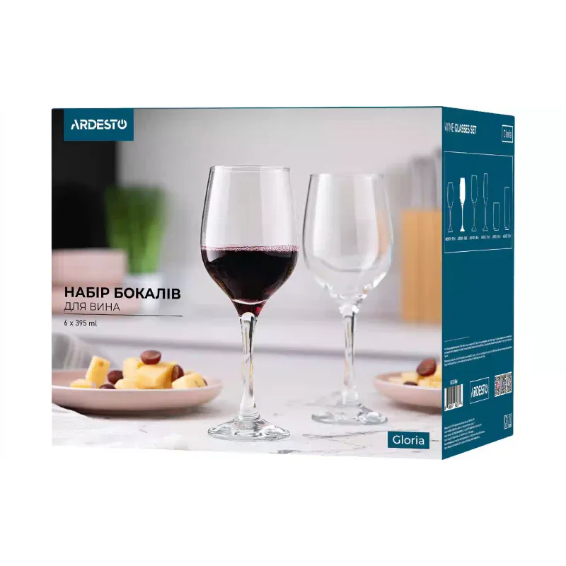 Wine glass Ardesto Gloria, Transparent (AR2639GW)