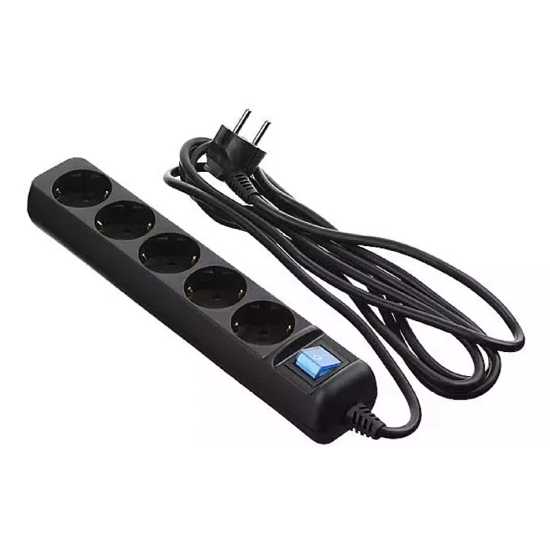 Мрежов удължителен кабел 2E, Black (2E-U05ES15M1.5BK)