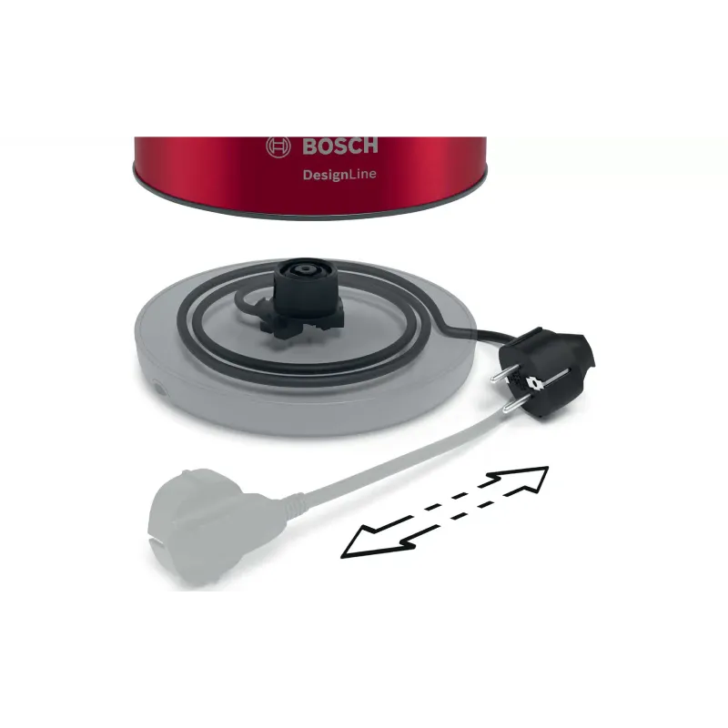 Електрочайник Bosch (TWK4P434), 1700 мл, Red/Grey