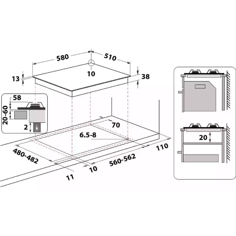 Főzőlap Whirlpool, Stainless steel (TKRL660IX)