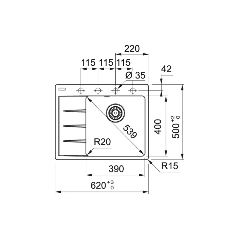 Кухонна мийка Franke CNG 611-62 TL, Beige (114.0630.451)