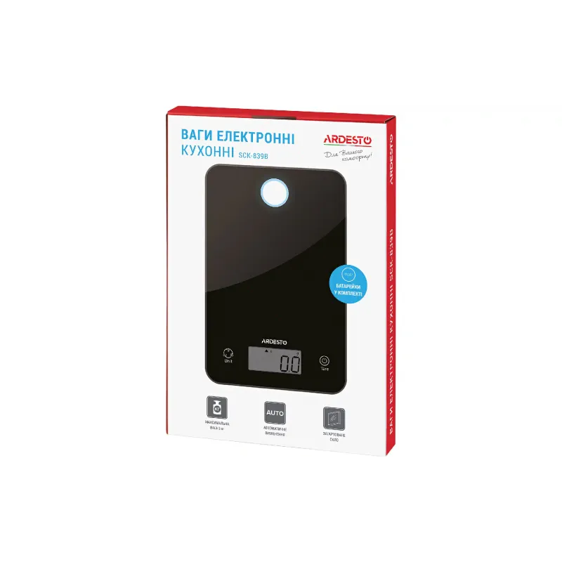 Balanças de cozinha Ardesto, Black (SCK-839B)
